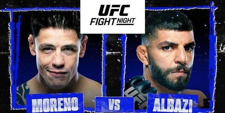 UFC Edmonton Moreno vs Albazi live stream and predictions, Brandon Moreno vs Amir Albazi fight analysis and betting odds.