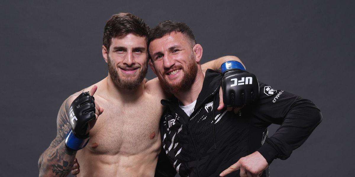 Merab Dvalishvili and Aleksandre Topuria lead the Georgian rise in UFC bantamweight, with Dvalishvili considering weight class changes to support Topuria's ascent.