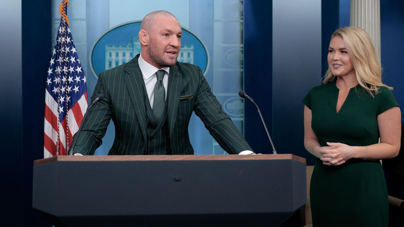 Conor McGregor meets Donald Trump to discuss Ireland's immigration issues.